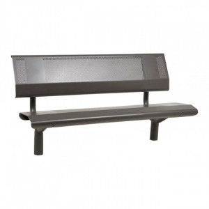 Banc public en tôle acier perforée - Longueur : 1500 ou 1800 mm - Acier - Scellement direct