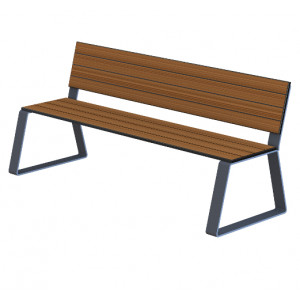 Banc public L2000 mm - Longueur : 2000 mm