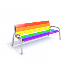 Banc public multicolore - En acier inoxydable