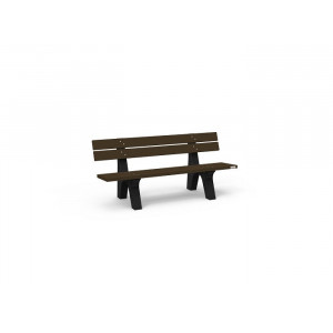 Banc public plastique - L 1800 mm - Assise (H x P) 422 x 461 mm