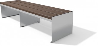 Banc public sans dossier plastique recyclé - Fabriqué en plastique recyclé - 3 - 5 - 9 lames