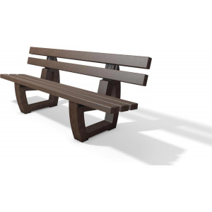 Banc public plastique recyclé 1m50 - Longueur: 150-240cm - Assise: 150cm - Nombres de lames :5