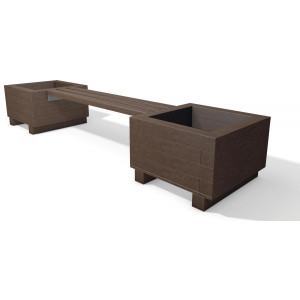 Banc public plastique recyclé 2m90 - 3 lames - Longueur : 290cm - Assise: 150 cm - Nombres de lames : 3