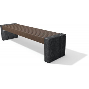 Banc public plastique recyclé 8 lames - Longueur : 200 cm - Assise: 176 cm - Nombres de lames : 8