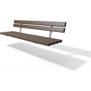 Banc public plastique recyclé sans pieds - Longueur: 200 cm - Assise: 200 cm - Nombres de lames : 6