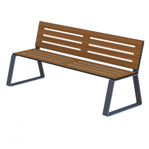 Banc public urbain ajouré -  Longueur : 700 mm  : Livré non monté