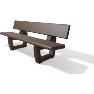 Banc recyclable - Longueur: 200 cm - Assise: 200 cm - Nombres de lames : 2