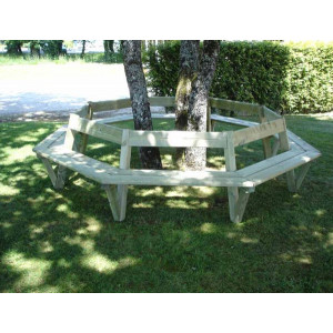 Banc tour d'arbre en pin - Ø intérieur : 1150 mm / Ø extérieur : 2300 mm