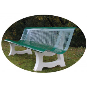 Banc urbain en acier avec pieds ciment -  Hauteur d'assise : 40 cm