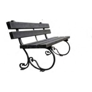 Banc urbain en plastique recyclé 2 mètres - Longueur : 200 cm - Assise : 47 cm - A sceller