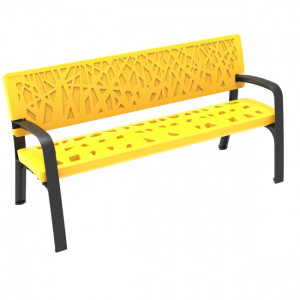 Banc urbain en polyéthylène - Longueur : 1700 mm - PolyÃ©thylÃ¨ne 100 % recyclable -  Ã fixer au sol par vis dâancrage