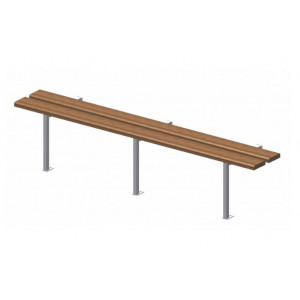 Bancs simples - Bois Exotique ou Sapin - Assise seule - 1 fixation au sol + 1 fixation au mur