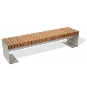 Banquette acier à assise en douglas - Hauteur d’assise : 440 mm