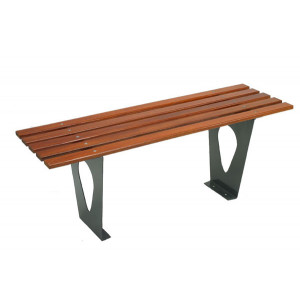 Banquette en bois avec pieds tôle acier - Dimensions (L x l x H) : 120 x 37.5 x 46 cm