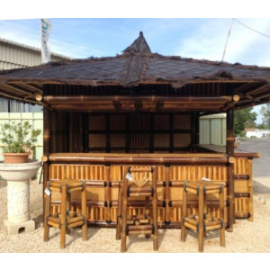 Bar de jardin en bambou - Extérieurs piliers : 3 m x 3 m