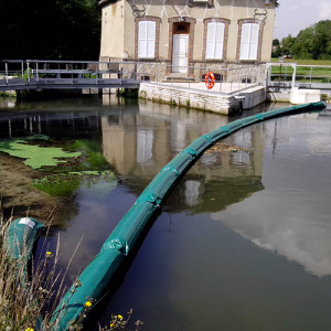 Barrage de confinement d'objets flottants - Longueur : 25 mètres - Hauteur totale : 100 cm