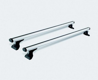 Barres de toit aluminium - De 2 à 3 traverses suivant véhicule - Capacité de charge : 50 kg par traverse