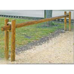 Barrière de passage en bois coulissante - Hauteur de passage : 3.50 mètres