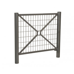 Barrière de ville amovible grillagée - Longueur : 1072 ou 1572 mm - Acier - A sceller