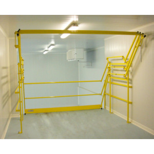 Barrière écluse lisses repliables type T - Barrière de sécurité pour plafonds bas