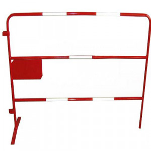 Barrière sécurité chantier - Barrière de chantier rouge et blanche 1m x 1.5m