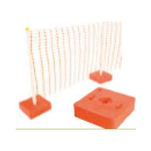 Base plastique orange pour grillage - Base orange lestée au sable pour les clôtures grillagées