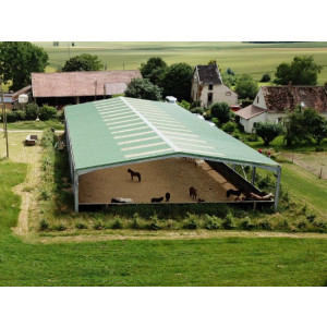 Bâtiment acier galvanisé idéal activité équestre 20.6x48x5m - 988,8m² - Alliez la qualité et le prix avec ce bâtiment métallique de presque 1 000m² ! Avec une longueur totale de 48m ce bâtiment est idéal pour une piste ou un manège équestre ! 