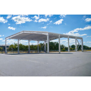 https://www.techni-contact.site/ressources/images/produits/merchandising/batiment-en-kit-cheneaux-regulateur-de-condensation-400m-76225218-1.jpg - Optez pour notre bâtiment ouvert de 400m², espace de stockage ouvert. Un hangar doté d'une structure en PRS Acier Haute Résistance, d'une couverture tôle 5 ondes renforcées ainsi que de notre régulateur de condensation drainant et nos chéneaux à emboîter,