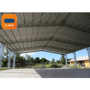 https://www.techni-contact.site/ressources/images/produits/merchandising/batiment-galvanise-500m-zone-venteuse-37246384-1.jpg - Grâce à sa construction renforcée et à son toit tropical, ce  kit galvanisé à chaud convient à une installation dans les régions cycloniques. Ce hangar ouvert est robuste et durable, vous garantissant le maintien de votre activité dans des conditions sécu