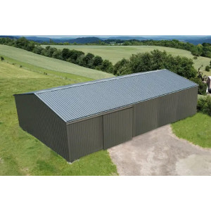 https://www.techni-contact.site/ressources/images/produits/merchandising/batiment-galvanise-portes-coulissante-400m-99249647-1.jpg - Avec sa structure renforcée, ce bâtiment de 400m² est calculé pour une implantation à 260m d\'altitude maximum. Sa structure en Acier Haute Résistance galvanisé et sa couverture tôles 5 ondes renforcées vous garantissent une grande robustesse et une grand