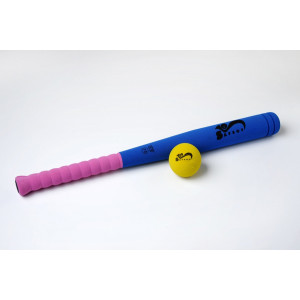 Batte baseball 61 cm + balle - Longueur : 61 cm - Balle soft : Ø 70 mm - Utilisation en milieu scolaire