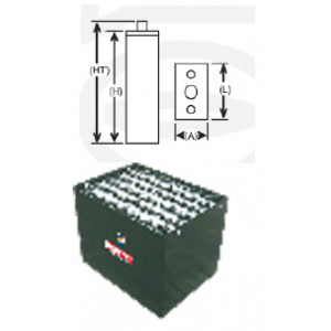 Batterie transpalette - Ah (C5): 260 - norme DIN (EPZS) & US - 2 EPZS 260 S