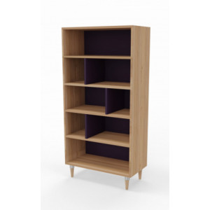 Bibliothèque pour chambre en bois - Structure hêtre massif - Panneau mélaminé de 19 mm - patins plastiques