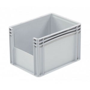 Bac plastique avec ouverture 400x300x270 mm - Volume : 25,6 L