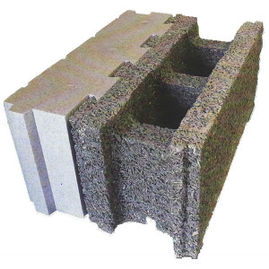 Bloc de coffrage isolant en béton - Dimensions (L x l x h) : 500 x 220 x 250 ou 500 x 250 x 250 cm