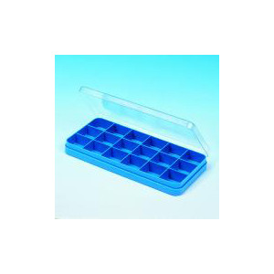 Boite en plastique à séparations - Dimensions (L x l x H)  : 211 x 110 x 20 mm - Matière : Polypropylène