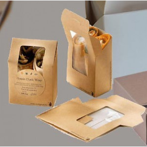 Boite kraft sandwich - Boîte Wraps en kraft brun avec fenêtre