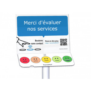 Borne de satisfaction smiley sans contact - Technologie: sans contact (100% hygiénique)