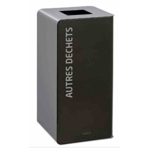 https://www.techni-contact.site/ressources/images/produits/merchandising/borne-de-tri-selectif-75l-sans-serrure-autres-dechets-gris-gris-61495624-1.jpg - Capacité : 75 L – Acier poudré anti-UV – Gris / Gris