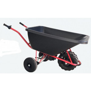 Brouette électrique à bac plastique - Capacité : 120 litres - Charge : 150 Kg - Frein électrique