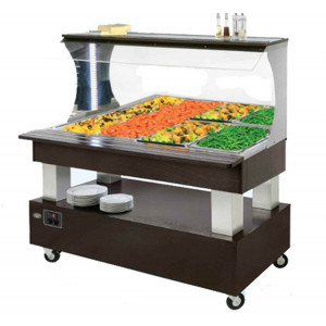 Buffet mural chauffant pour self service - Capacité : 4 - Dimensions : 1495 x 855 x 1405 mm