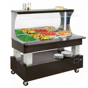 Buffet mural mixte pour self service - Dimensions : 1495 x 855 x 1405 mm - Puissance : 2250 W -  Type : buffet mural mixte