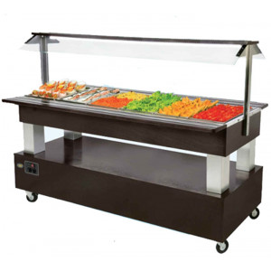 Buffet réfrigéré mobile 500 W - Capacité: 4 ou 6 bacs GN 1/1 - Puissance : 500 W