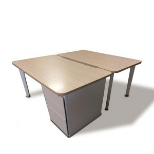 Bureau droit double d'occasion - Longueur bureau : 140cm