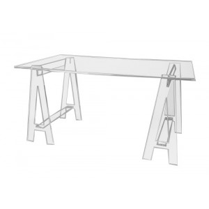 Bureau en altuglas - Hauteur : 74 cm - Plateau : 98 x 149 cm - Poids : 42 kg