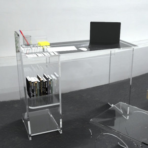 https://www.techni-contact.site/ressources/images/produits/merchandising/bureau-en-plexiglas-avec-rangements-45835447-1.jpg - Plexiglas épaisseur 1.5 cm - Dimensions (L x P x H) : 102 x 40 x 75 cm