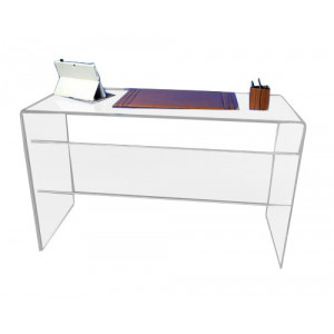 Bureau plexiglas - Plexiglas épais 1.5 cm - Longueur 118 cm - Profondeur 50 cm - Hauteur 73 cm