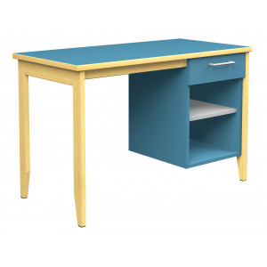 Bureau pour chambre en bois  - Structure hêtre massif - Panneau mélaminé de 19 mm - Patins plastiques