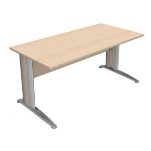 Bureau rectangulaire avec pied L - Dimension (L x H x P) : 1600 x 730 x 800 mm