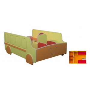 Bus de lecture crèche - L1650 mm x H700 mm x P1165 mm